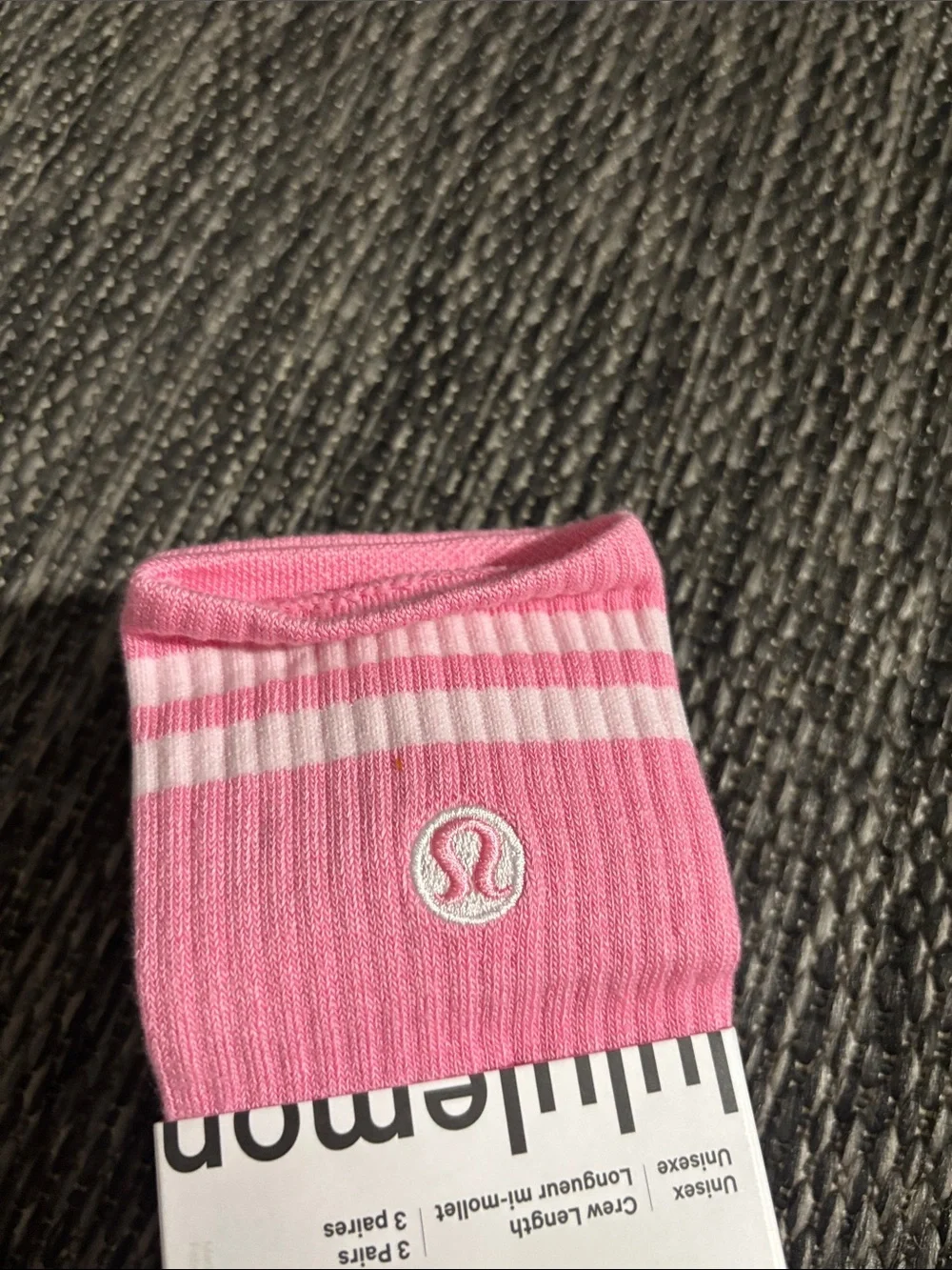 Lululemon Daily Essentials Socks 3 Pair Candy Cloud Foam Cloud White Yellow Sz L